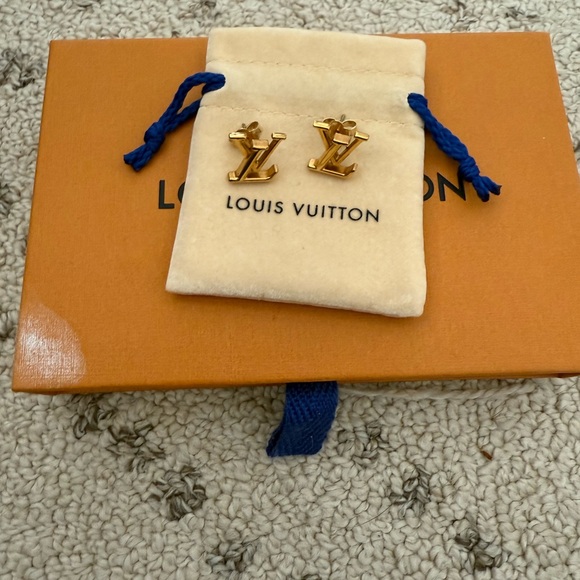NEW Authentic Louis Vuitton Iconic Earrings- Gold - Picture 1 of 5